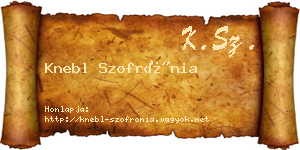 Knebl Szofrónia névjegykártya